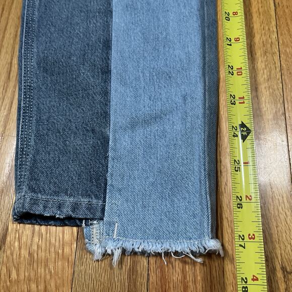 Closed Patchwork 2-Tone Denim High Rise Crop Jean Sz 28”x27” Cotton Italy Grunge - Picture 5 of 12